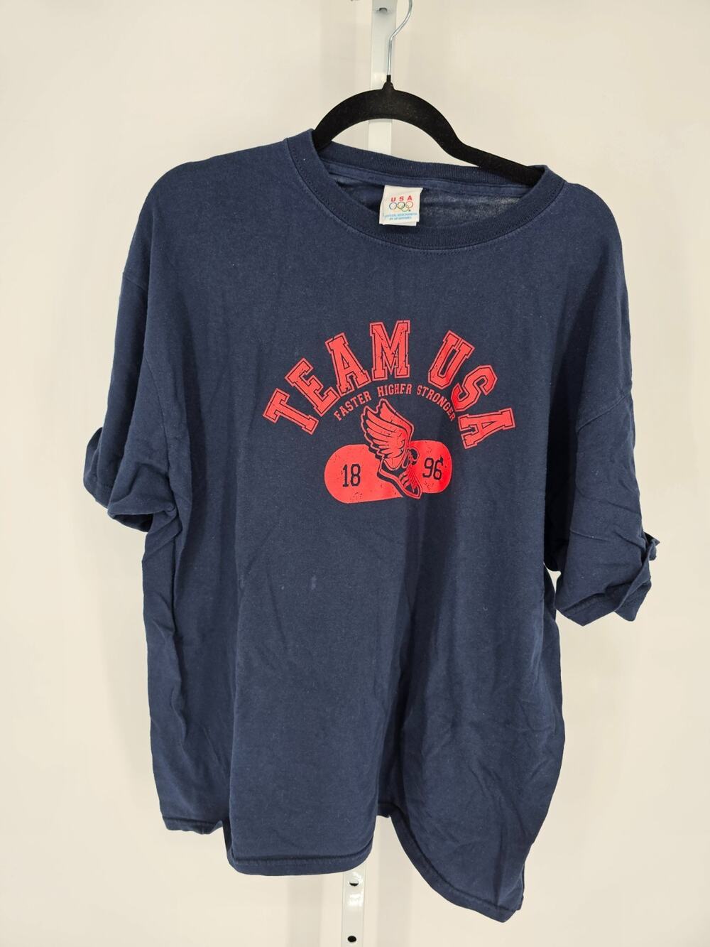 Vintage Team USA Olympics Mens Sz XL Short Sleeve T Shirt Navy Blue